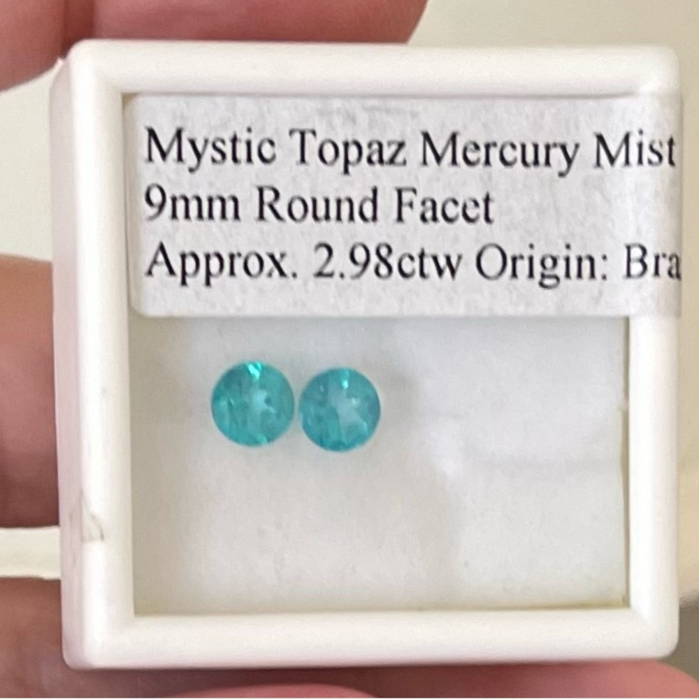 Tiffany Blue Mystic Topaz Mercury Mist 9mm Round Faceted Gems, Garnets, Peridots